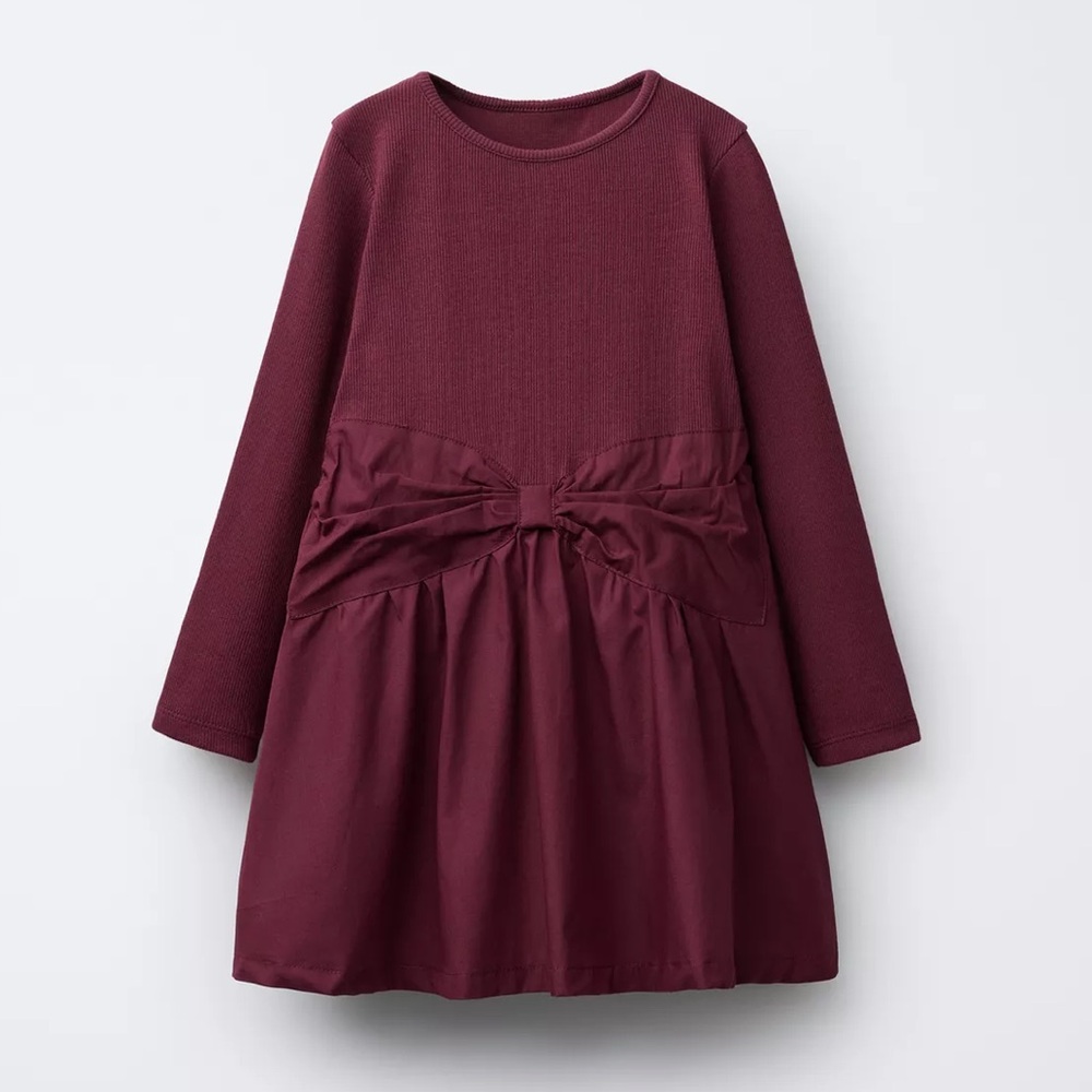 Zara girls combination ribbed dress with a bow